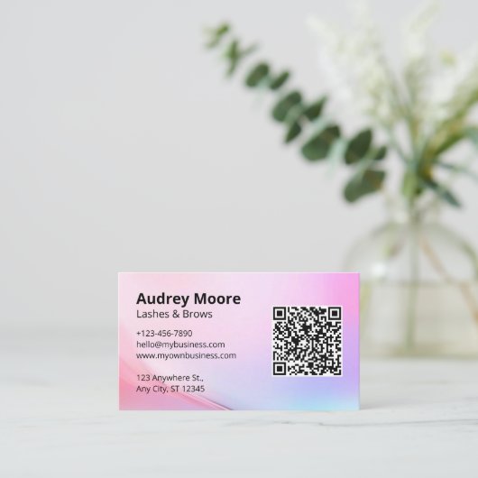 Modern Girly Lashes Brows Lash Tech Visitekaartje (Staand voorkant)