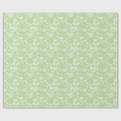 Modern Girly Licht Groen Lente Bloem Patroon Cadeaupapier (Vlak)
