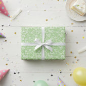 Modern Girly Licht Groen Lente Bloem Patroon Cadeaupapier