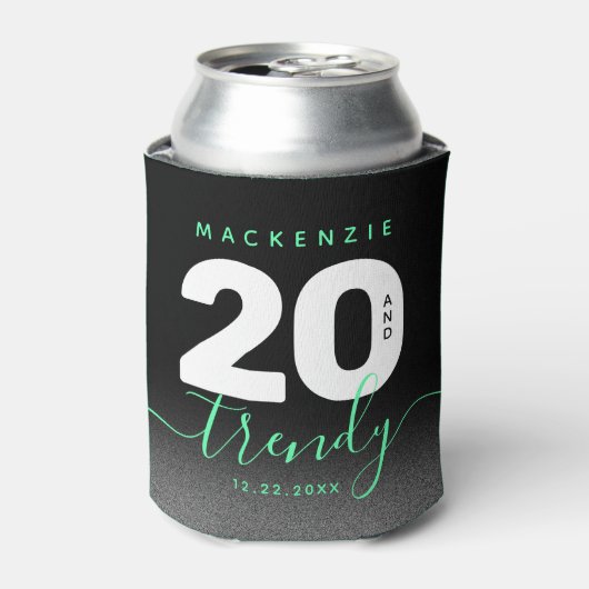 Modern Girly Mint Green 20 en Trendy Blikjeskoeler (Blikje Voorkant)