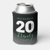 Modern Girly Mint Green 20 en Trendy Blikjeskoeler (Blikje Achterkant)