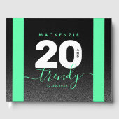 Modern Girly Mint Green 20 en Trendy Gastenboek (Voorkant)