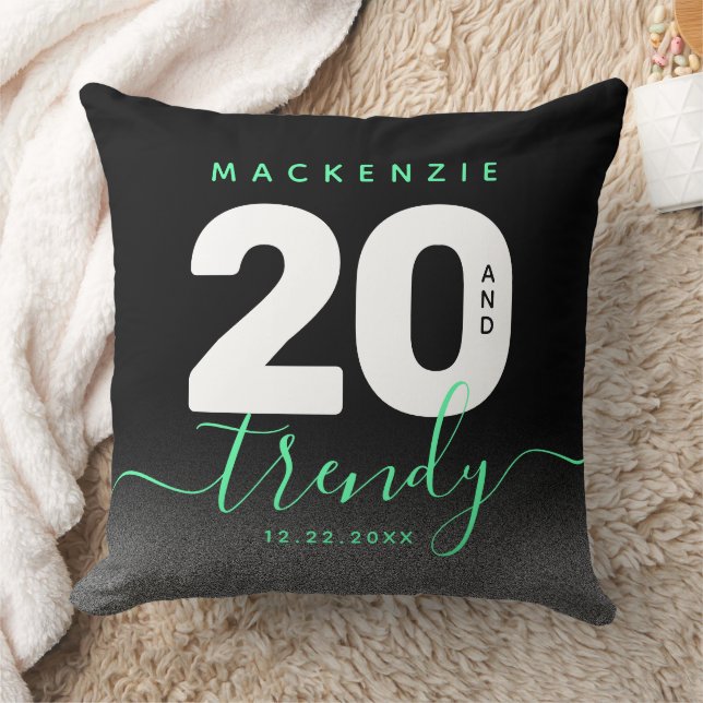 Modern Girly Mint Green 20 en Trendy Kussen (Deken)
