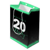 Modern Girly Mint Green 20 en Trendy Medium Cadeauzakje (Voorkant Gekanteld)