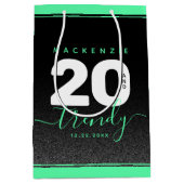 Modern Girly Mint Green 20 en Trendy Medium Cadeauzakje (Voorkant)