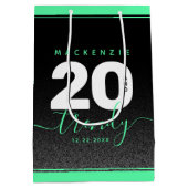 Modern Girly Mint Green 20 en Trendy Medium Cadeauzakje (Achterkant)