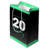 Modern Girly Mint Green 20 en Trendy Medium Cadeauzakje (Achterkant Gekanteld)