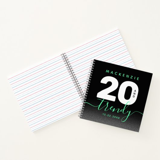 Modern Girly Mint Green 20 en Trendy Notitieboek (Binnen)