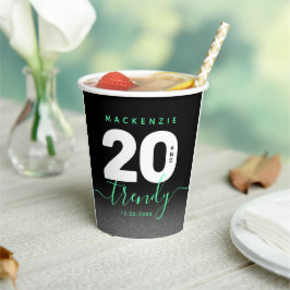 Modern Girly Mint Green 20 en Trendy Papieren Bekers