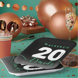 Modern Girly Mint Green 20 en Trendy Papieren Bordje