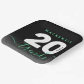 Modern Girly Mint Green 20 en Trendy Papieren Bordje (Gebogen)