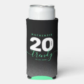 Modern Girly Mint Green 20 en Trendy Seltzer Blikjeskoeler (Seltzer Voorkant)