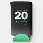 Modern Girly Mint Green 20 en Trendy Seltzer Blikjeskoeler (Achterkant)