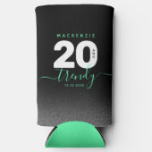 Modern Girly Mint Green 20 en Trendy Seltzer Blikjeskoeler (Voorkant)
