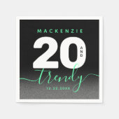 Modern Girly Mint Green 20 en Trendy Servet (Voorkant)