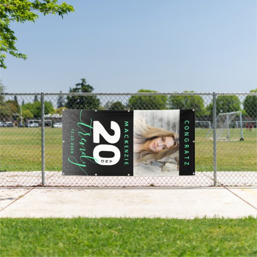 Modern Girly Mint Green 20 en Trendy Spandoek (Insitu)