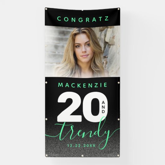 Modern Girly Mint Green 20 en Trendy Spandoek (Verticaal)