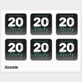 Modern Girly Mint Green 20 en Trendy Vierkante Sticker (Vel)