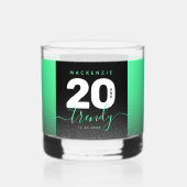 Modern Girly Mint Green 20 en Trendy Whisky Glas (Voorkant)