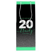 Modern Girly Mint Green 20 en Trendy Wijn Cadeautas (Achterkant)