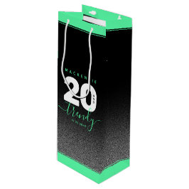 Modern Girly Mint Green 20 en Trendy Wijn Cadeautas
