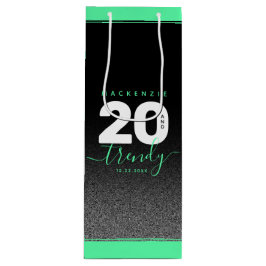 Modern Girly Mint Green 20 en Trendy Wijn Cadeautas