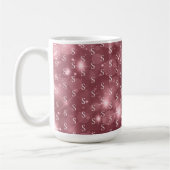 Modern Girly Monogram Dusky Roos Sparkle Koffiemok (Links)