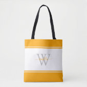 Modern Girly Monogram Sinaasappel Tote Bag (Voorkant)