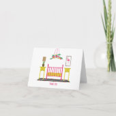 Modern Girly Nursery Baby shower Dank u Bedankkaart (Voorkant)
