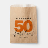 Modern Girly Oranje 50 en Fabulous Bedankzakje (Voorkant)