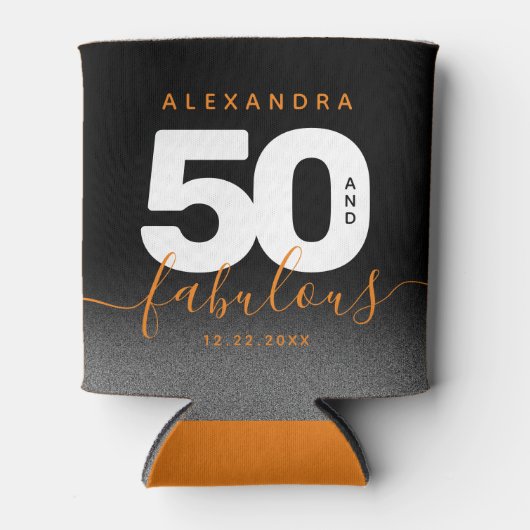 Modern Girly Oranje 50 en Fabulous Blikjeskoeler (Voorkant)