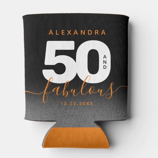 Modern Girly Oranje 50 en Fabulous Blikjeskoeler (Achterkant)