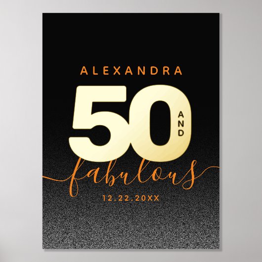 Modern Girly Oranje 50 en Fabulous Folie Afdrukken (Voorkant)