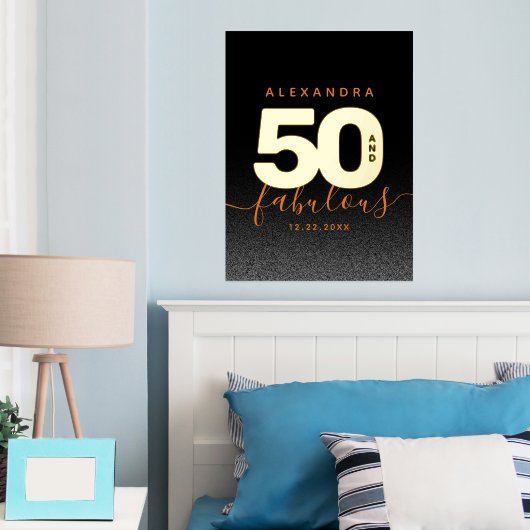 Modern Girly Oranje 50 en Fabulous Folie Afdrukken (Insitu (Slaapkamer))