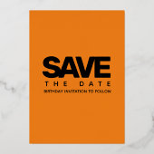 Modern Girly Oranje 50 en Fabulous Folie Uitnodiging (Achterkant)