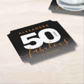 Modern Girly Oranje 50 en Fabulous Kartonnen Onderzetters (Gekanteld)