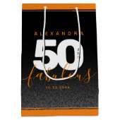 Modern Girly Oranje 50 en Fabulous Medium Cadeauzakje (Achterkant)