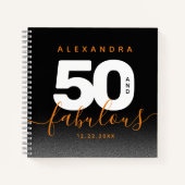 Modern Girly Oranje 50 en Fabulous Notitieboek (Voorkant)