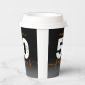 Modern Girly Oranje 50 en Fabulous Papieren Bekers (Rechts)