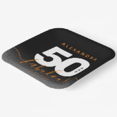 Modern Girly Oranje 50 en Fabulous Papieren Bordje (Gebogen)