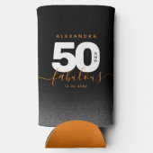 Modern Girly Oranje 50 en Fabulous Seltzer Blikjeskoeler (Achterkant)