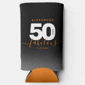 Modern Girly Oranje 50 en Fabulous Seltzer Blikjeskoeler (Voorkant)