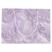 Modern Girly Paarse Glitter Marmer Gepersonaliseer Groot Cadeauzakje (Achterkant)