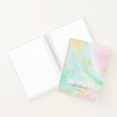 Modern Girly Pastel Unicorn Elegant Sketchbook Notitieboek (Binnen)