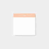 Modern Girly Peach Roze Monogram Initialen Post-it® Notes (Voorkant)