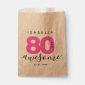 Modern Girly Pink 80 en Geweldige Bedankzakje (Voorkant)