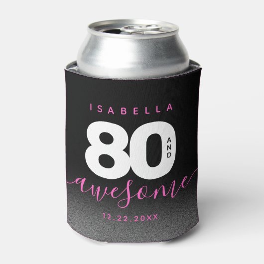 Modern Girly Pink 80 en Geweldige Blikjeskoeler (Blikje Voorkant)