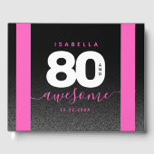 Modern Girly Pink 80 en Geweldige Gastenboek (Voorkant)