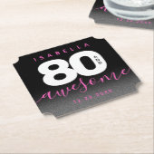 Modern Girly Pink 80 en Geweldige Kartonnen Onderzetters (Gekanteld)