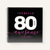 Modern Girly Pink 80 en Geweldige Notitieboek (Voorkant)